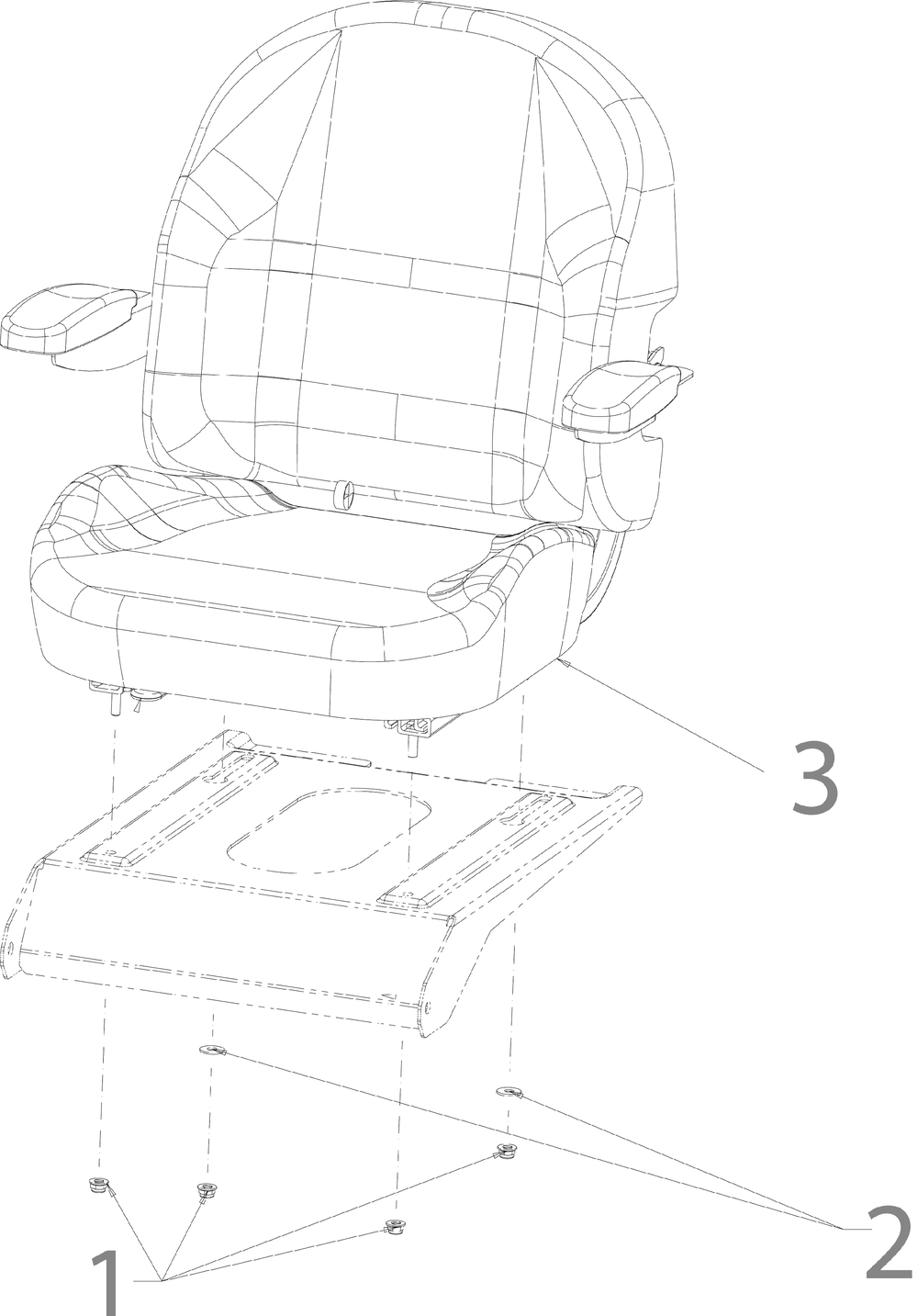 Seat Diagram and Parts List for ZTS2-50KH (17ASGGY2A10)(2022) Cub Cadet Lawn Tractor
